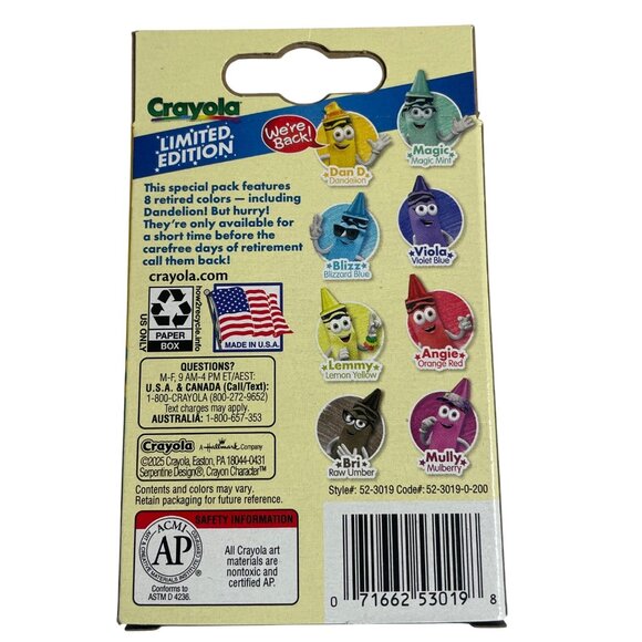 Crayola Limited Edition 8 Colors Crayons Set Back from Retirement Time Shortly - Picture 3 of 6